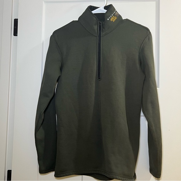 MOUNTAIN HARD WEAR Base Layer 1/2-Zip Pullover Fleece Mock Neck Top Black Size S - Picture 1 of 8